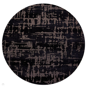Louis De Poortere Structures Baobab 9200 Black Water Washable Polyester Flatweave Round Eco-Rug-Louis De Poortere-Rug Love - The Most Loved Rug Store